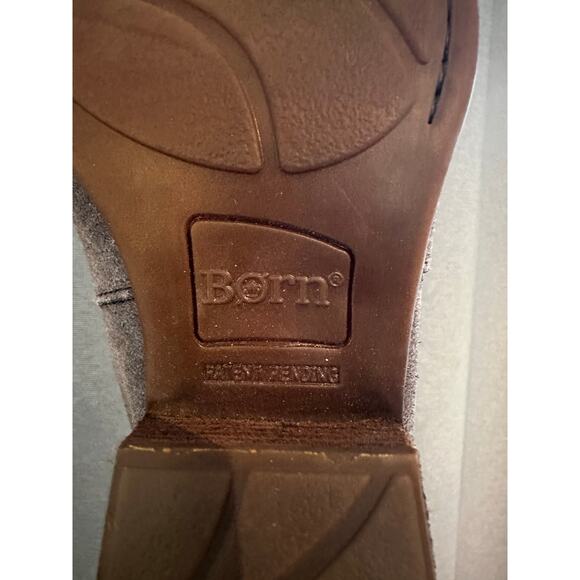 BORN Women's 8.5 Suede Heeled Mule Grayish Blue Slip On Comfort Shoe - Picture 8 of 8